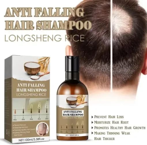 Rice Water Hair Care Shampoo – Hair Fall Control, Dandruff Removal, Volume Boost, Regrowth & Thickening Formula