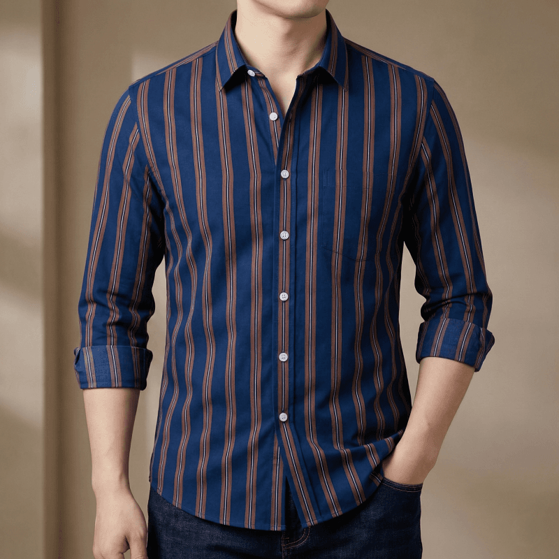 Mens long sleeve Strip shirt