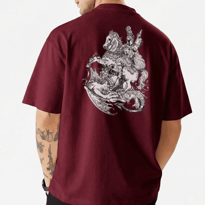 Men's Stylish Premium Drop Shoulder - Maroon