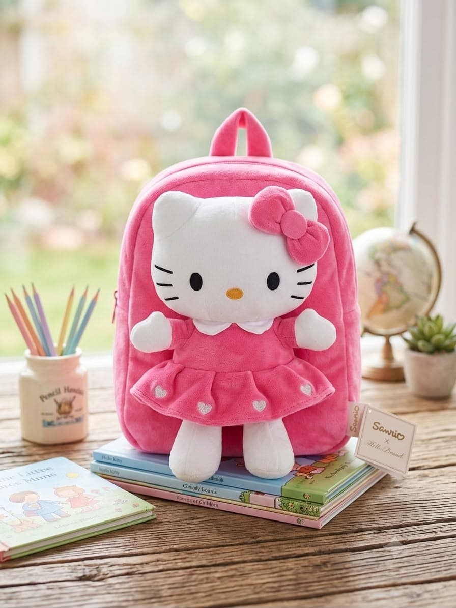 Cute Hello Kitty Plush Kids Backpack