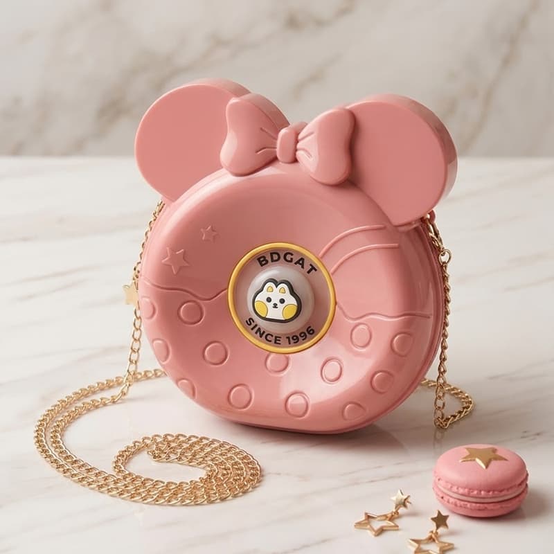 Product Name: Baby Cute Round Shoulder Bag – Peach Pink