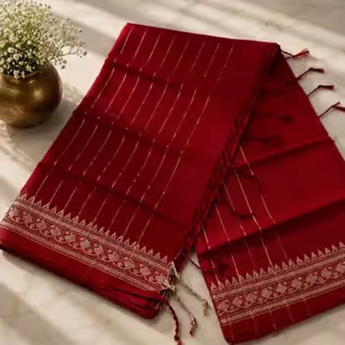 Red & Gold Half Silk