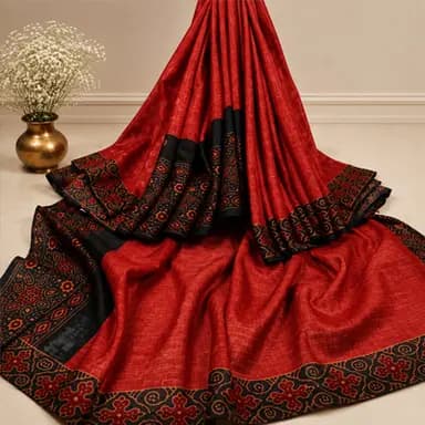 Chanderi Silk Brick Red