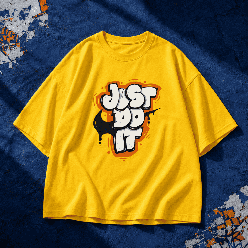 "Graffiti Just Do It" Aesthetic Drop Shoulder T-Shirt