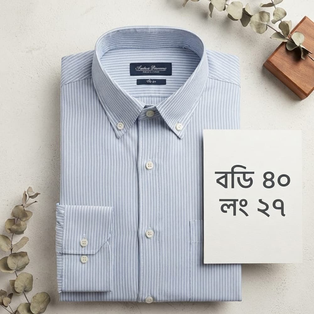 Premium Quality Light Blue Pinstripe Shirt
