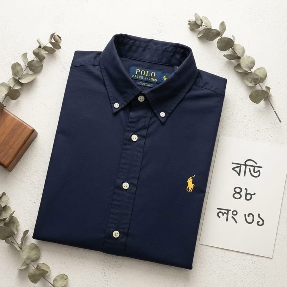 Premium Quality Navy Blue Solid Casual Shirt