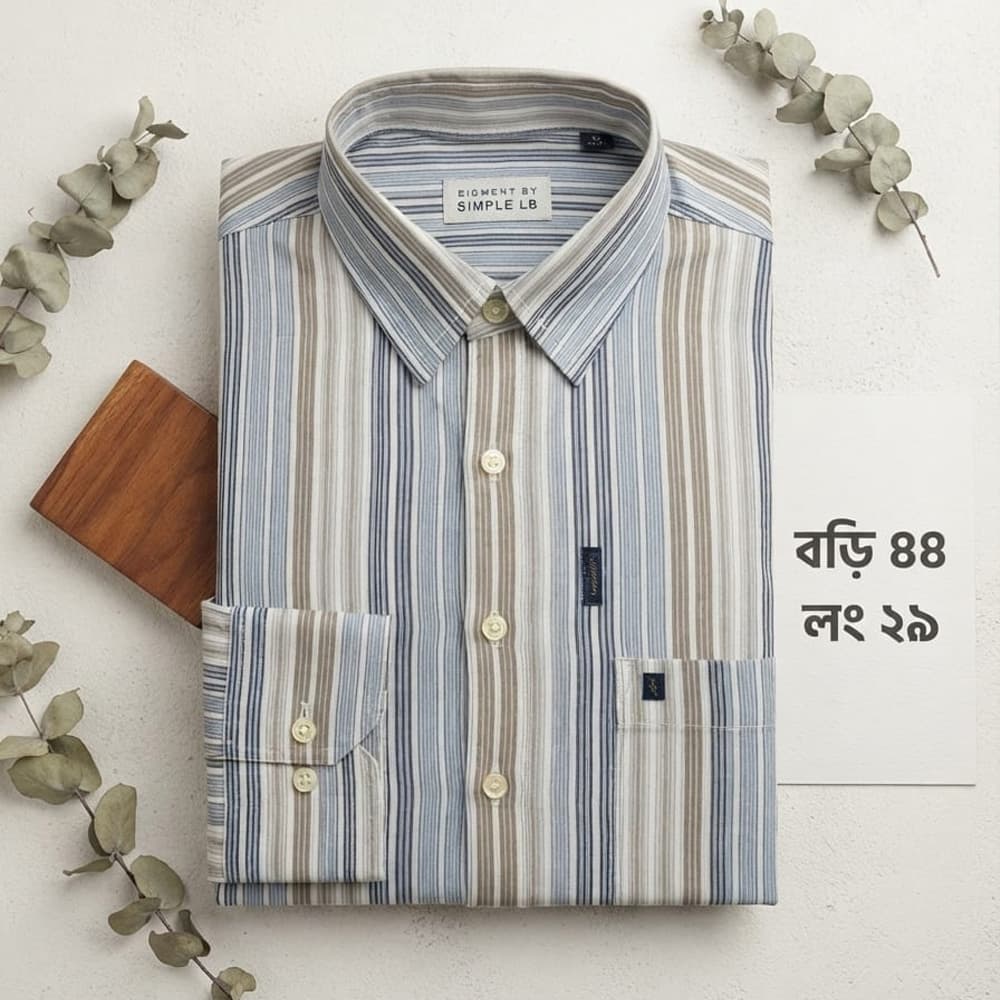 Premium Quality Multicolored Striped Shirt - Body 44cm