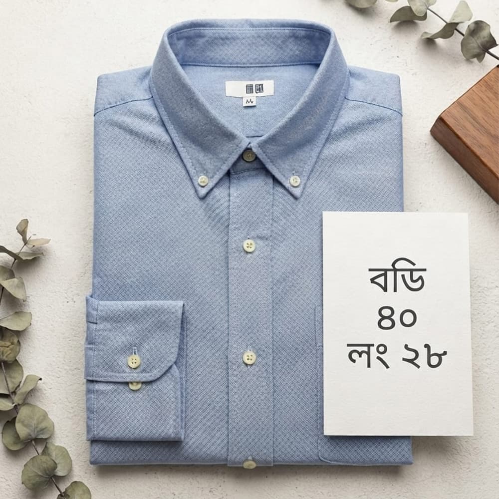 Premium Quality Blue Solid Shirt - Body 40cm