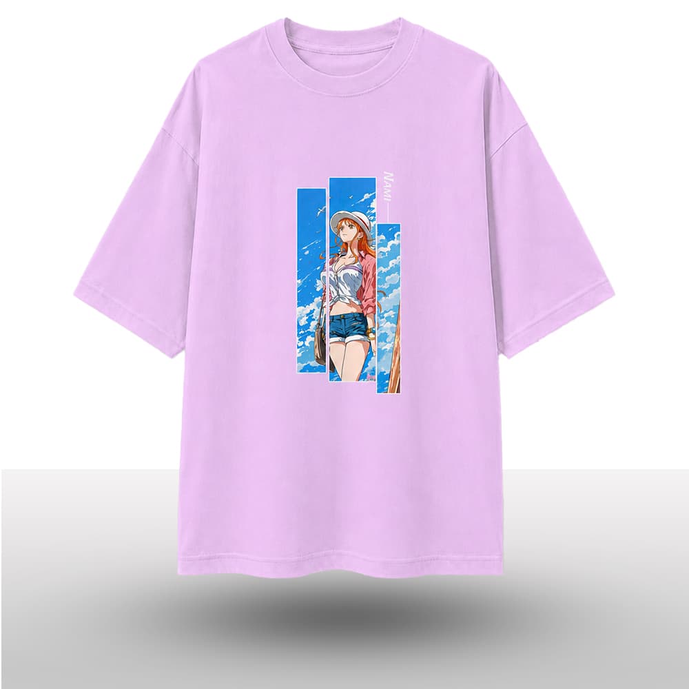 One Piece "Nami" Light Purple Oversized T-Shirt