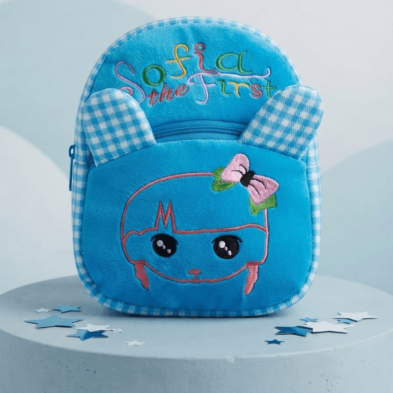 Sofia the First Cute Velvet/Plush Baby Bag - Blue