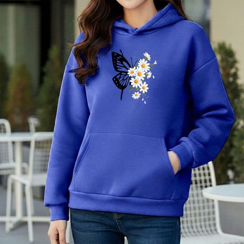 Premium Comfortable Printed Ladies Winter Hoodie