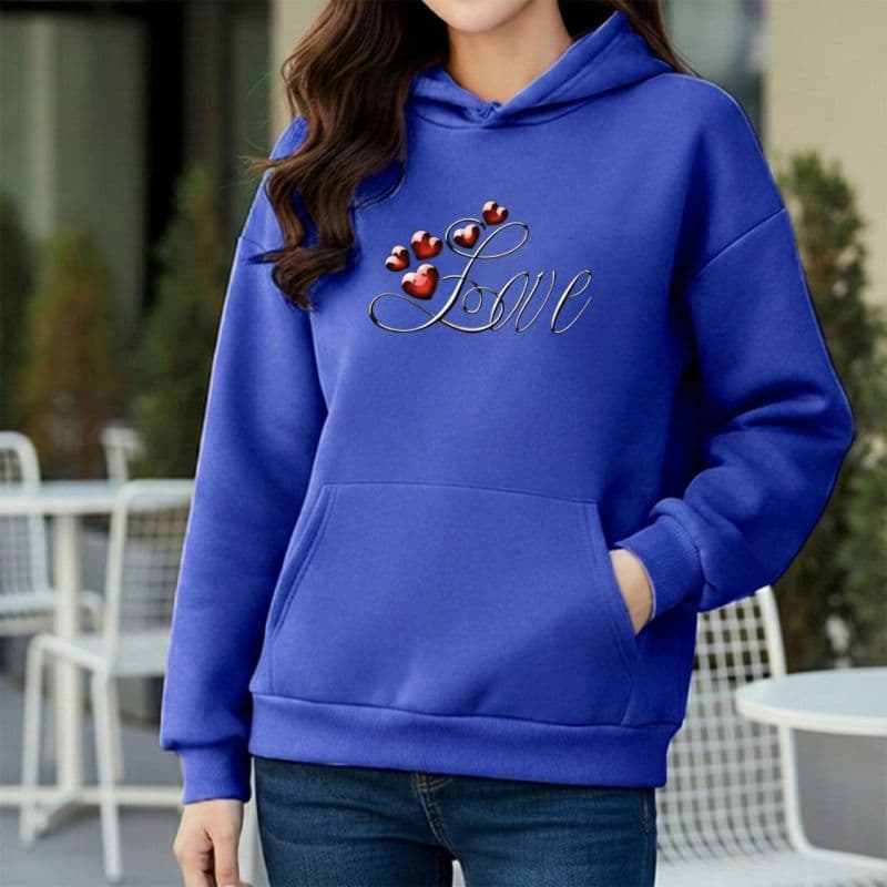 Premium Comfortable Printed Ladies Winter Hoodie