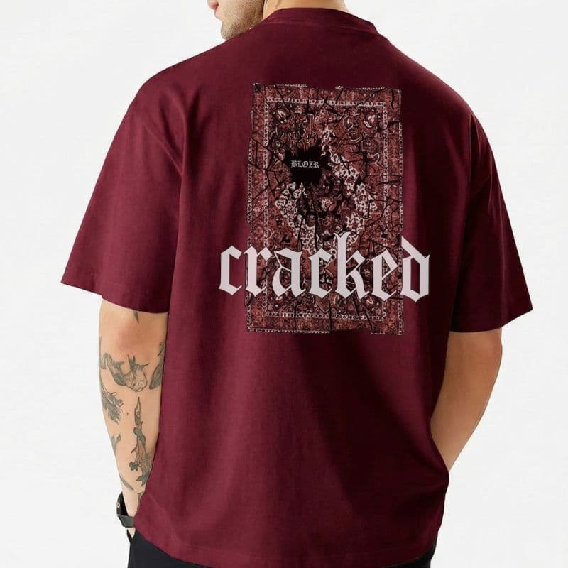 Men's Stylish Premium Drop Shoulder - Maroon