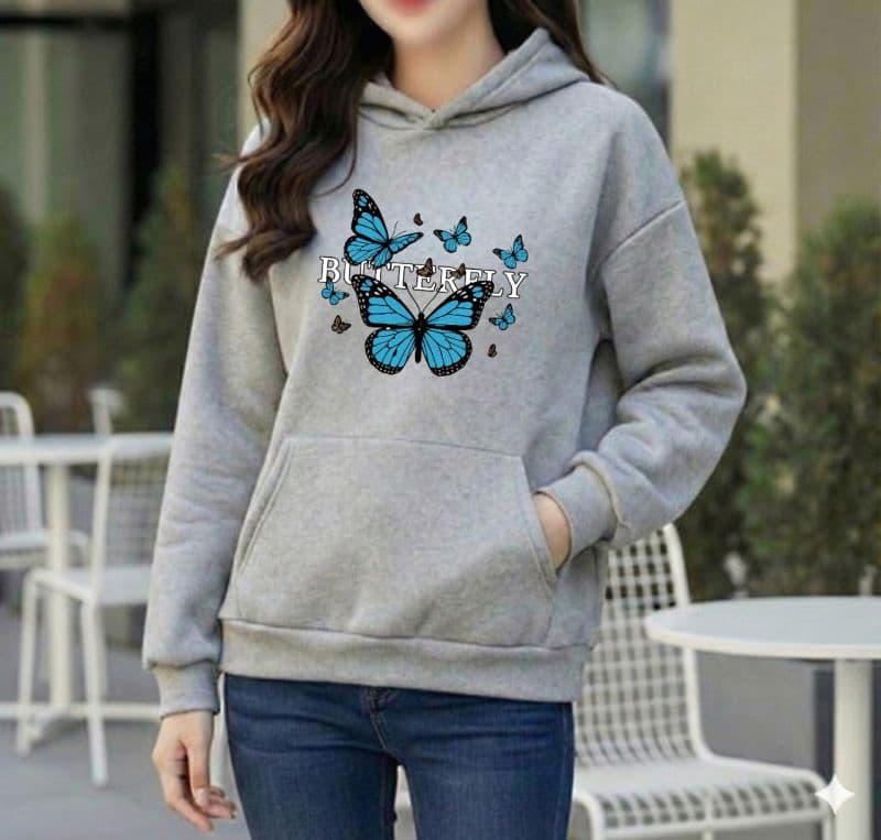Premium Comfortable Printed Ladies Winter Hoodie