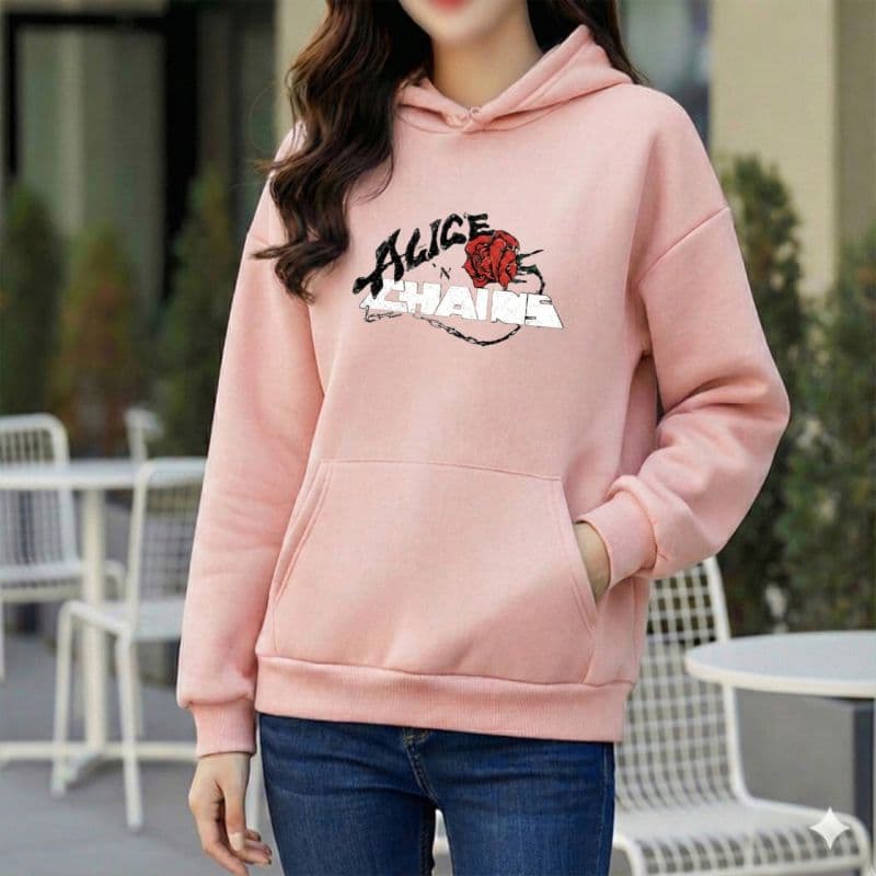 Premium Comfortable Printed Ladies Winter Hoodie