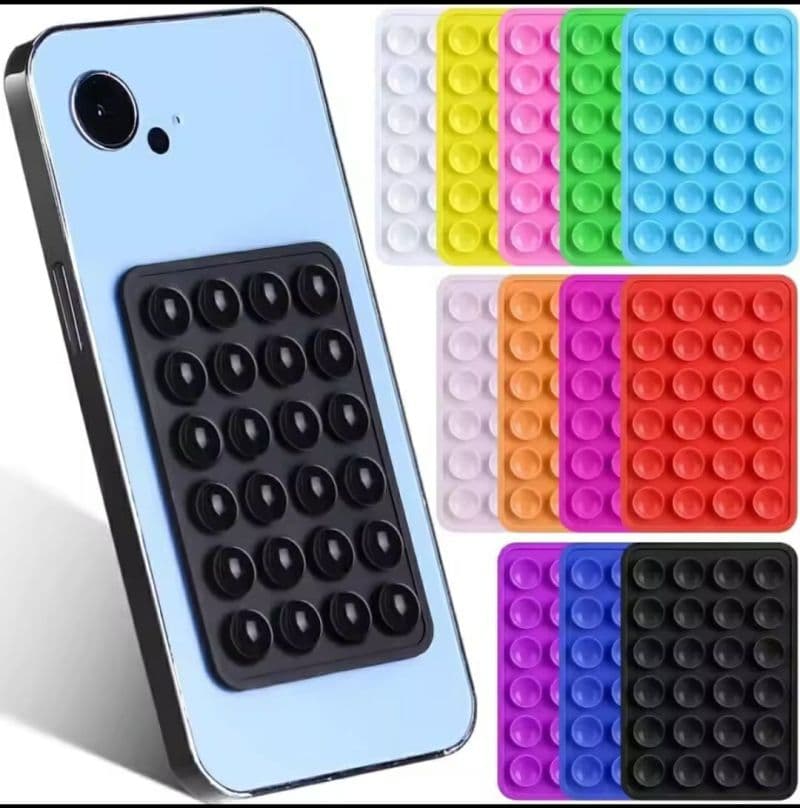 Silicone Suction Phone Case Mount, Adhesive Phone Accessory Compatible with iPhone and Android, Hands-Free Fidget Toy